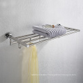 Bathroom stainless steel Towel Rack, Wall Mounted single Towel Holder Polished with 5 Hooks